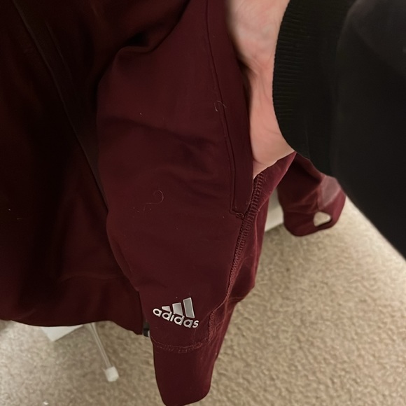 ADIDAS | Two Tone Burgundy Track Jacket Zip Front EUC - Picture 2 of 4